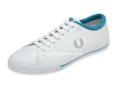 Fred Perry Reprise Cuff Leather Plimsoll / White